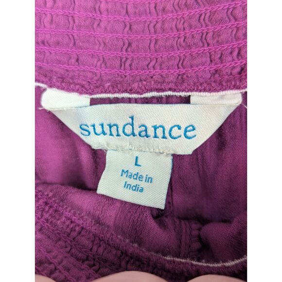 SUNDANCE "Barbado" Boho Beachy Drop-Crotch Harem Cotton Pants Pockets Large - Picture 6 of 8